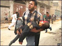 Trẻ em bị trúng đại ở Trung Đông