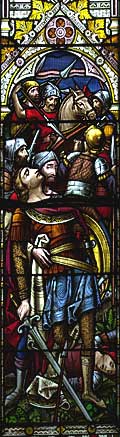 Stained glass memorial in St. Patrick's Church at Drumbeg