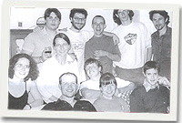 Criw o bobl ifanc o'r Wladfa (Dafydd Tudur yn y blaen)