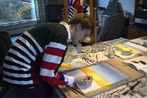 Stephen creates a work of art