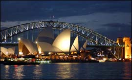 Sydney Opera House and harbour bridge