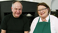 Ivan Day and Rosemary Shrager prepare the dish of the day