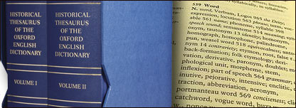 The new historical thesaurus and an image of what a thesaurus looks like inside
