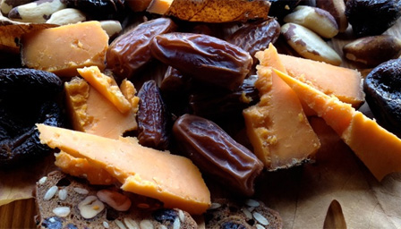 Cheese, fruit and nut platter