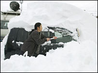 जापान में बर्फ़बारी