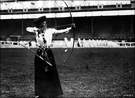 Britain's Sybil 'Queenie' Newall became the oldest female Olympic gold medallist at the 1908 London Games