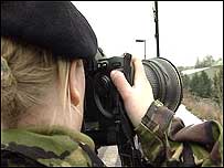 Army recruit taking photos