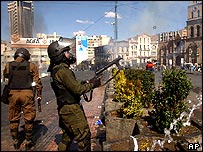 Manifestantes na Bolívia