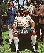 James with Forest Whitaker as Idi Amin