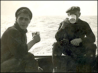 Frank Castleton and 'Tut' at sea