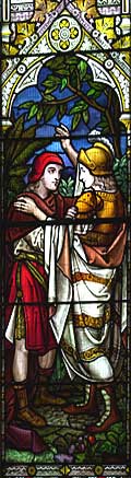 Stained glass memorial in St. Patrick's Church at Drumbeg