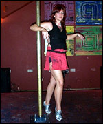 Rachel demonstrates the walk around