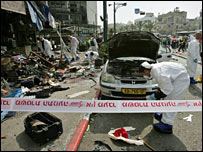 Local de atentado em Tel Aviv