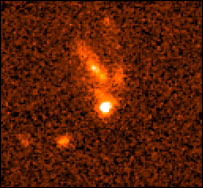 Explosão de raios gama registrada pelo telescópio espacial Hubble