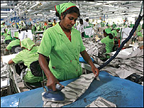 A Sri Lankan garment industry worker