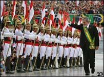 O presidente Luiz Inácio Lula da Silva na cerimônia de posse de seu segundo mandato