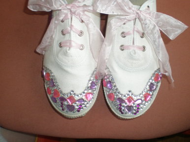 Jewelled white sneakers