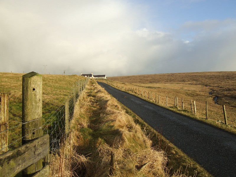 The road to the School - bathed in winter sun.
