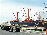 یک کشتی متعلق به خطوط کشتیرانی ایران