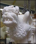 Close up of a carving