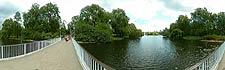 On the footbridge in the middle of St James's Park