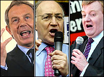 تونی بلر، مايکل هوارد و چارلز کندی