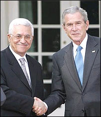 محمود عباس در ديدار با جورج بوش در واشنگتن