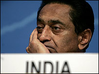 بھارتی وزیرِ تجارت کمل ناتھ مذاکرات کے دوران