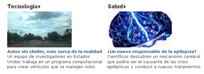 Captura pantala de los nuevos índices temáticos de BBC Mundo