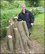 Natalie with stag beetle pyramid