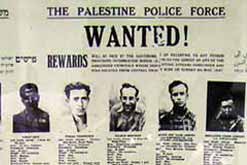 Image of newspaper with most wanted Jewish terrorists.