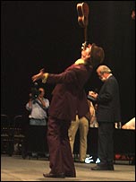 Kev does his act for the judges