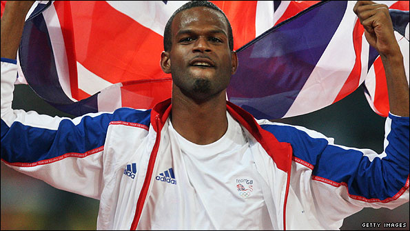 Germaine Mason with his union jack flag