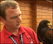 Ray Fretwell with his Harris Hawk