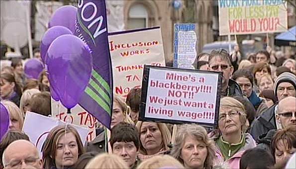 Cumbrian teaching assistants protest
