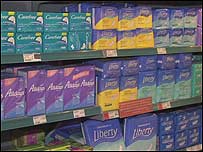 Sanitary products for sale 