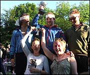 Winners of the World Nettle Eating Championship