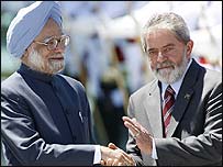 मनमोहन सिंह और ब्राज़ील के राष्ट्रपति लूला