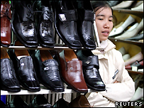 Vietnam'daki bir ayakkabı mağazası