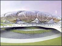 Maquete de estádio olímpico para as Olimpíadas de 2012 em Londres