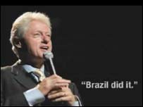 Anúncio em que Bill Clinton cita exemplo brasileiro em combustíveis alternativos