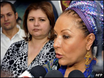 A senadora colombiana Piedad Córdoba durante entrevista (AFP)