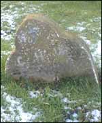 Grave marked with initials in Lower Quinton 