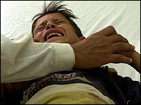 Felluce'de yaralanan bir çocuk