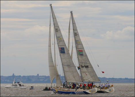 Clippers arrive at the Mersey bar