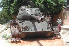 A tank left from the war in Somalia