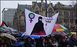 anti-war protesters in Manchester