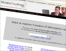 Screenshot whatdotheyknow site