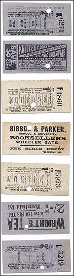 Tram tickets from the 1900s