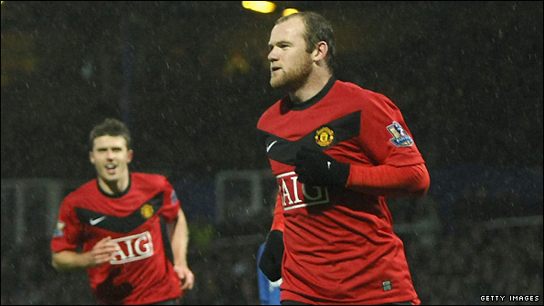 Wayne Rooney in action for Manchester United